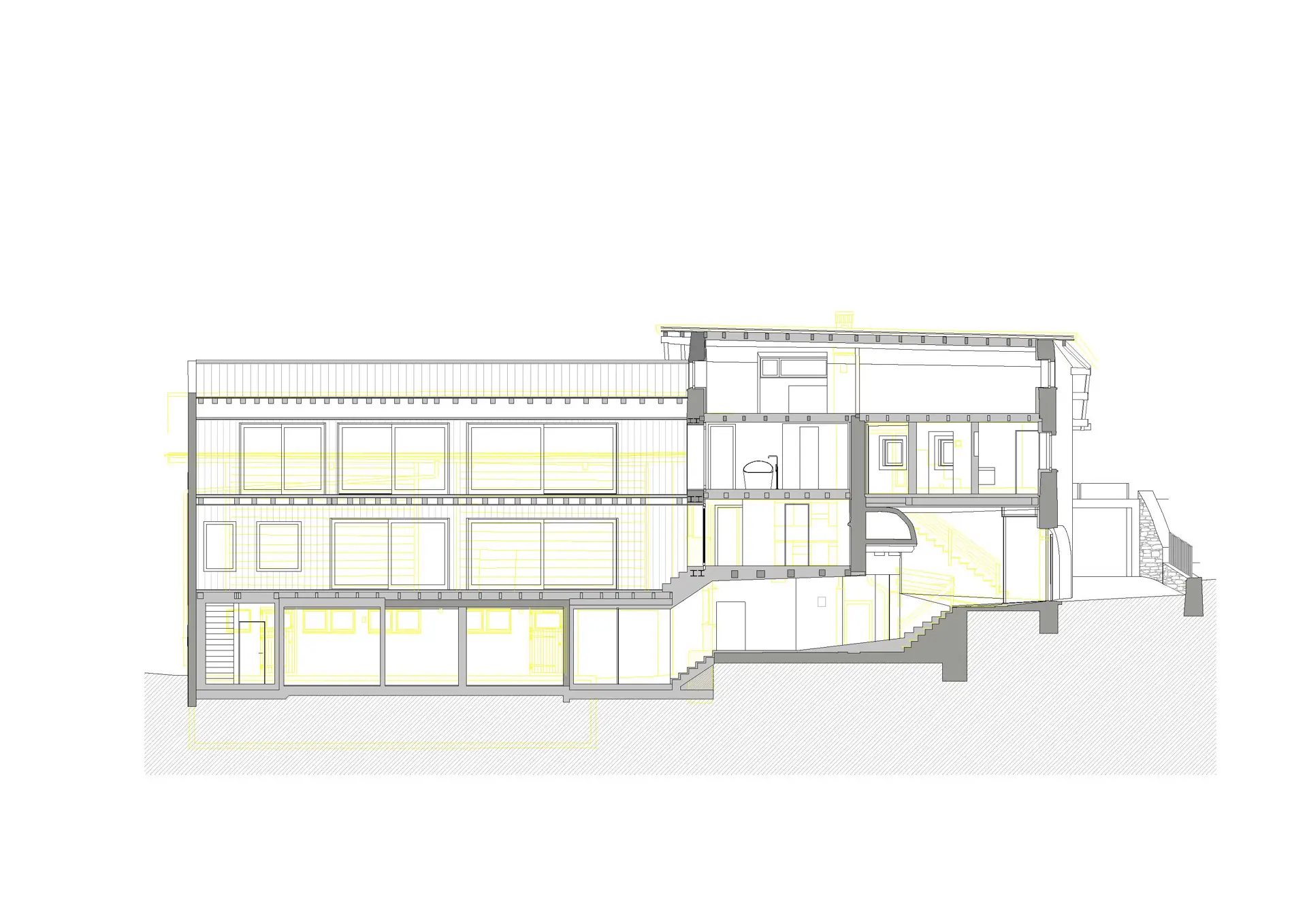 44_Sanierung und Umbau Wohnhaus Canossa mit Stall_Via principala Laax_Schnitt 4
